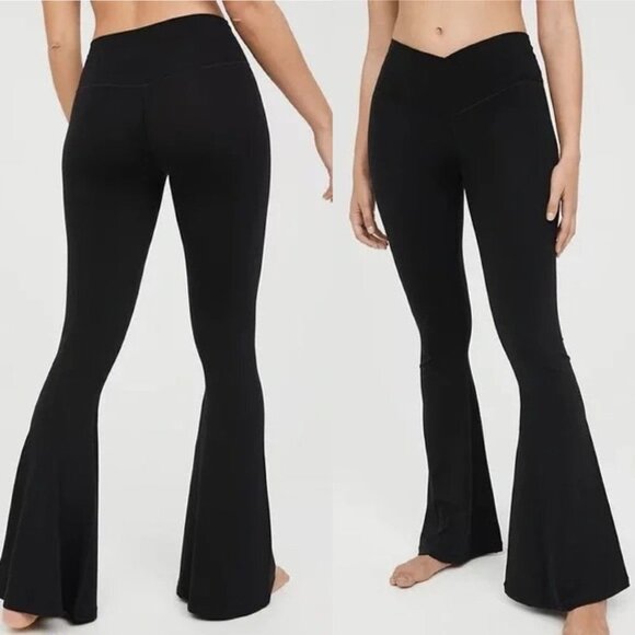 American Eagle Outfitters Pants - SOLD OFFLINE By Aerie Real Me High Waisted Crossover Flare Legging, Medium Short